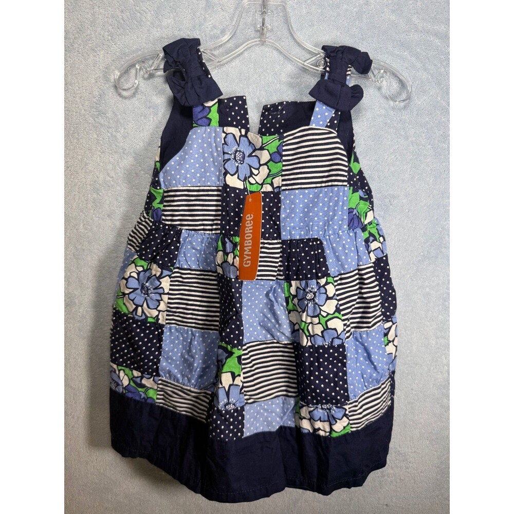 GYMBOREE Girls/toddler "Spring Prep" Patchwork Dot Flower Dress--12-18 mos--NWT